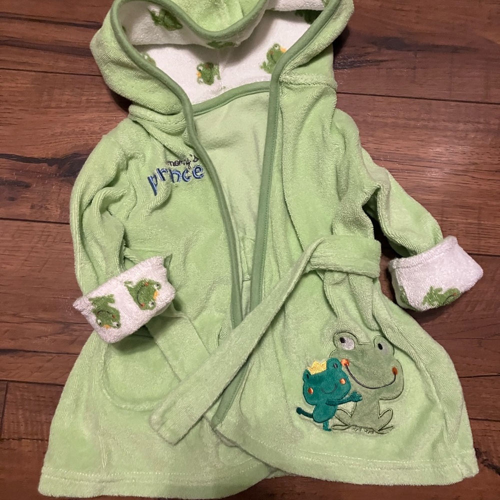 Green Frog Hooded Robe for Baby 0-9 months